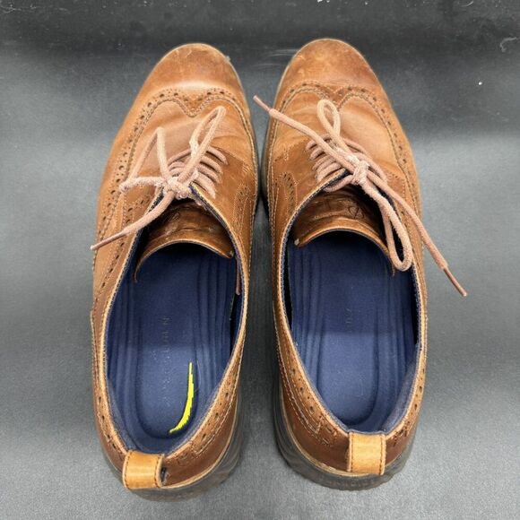Cole Haan Zerogrand Wingtip Oxford Mens Size 13M British Tan Leather C26385 EUC